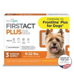 TevraPet FirstAct Plus three-doses-pack for small dogs provides ongoing flea and tick protection