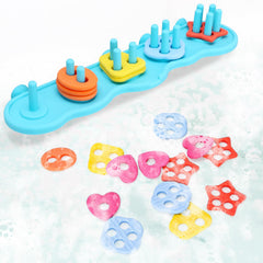 Texviko baby bath toys with floating pieces for engaging tub sorting and play.
