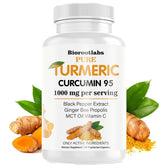 TEYAOE Biorootlabs turmeric capsules bottle for convenient daily dosing.