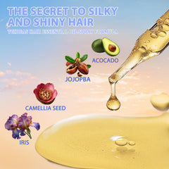 Tgideas close-up of jojoba oil in the spray for smooth texture