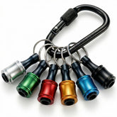 TGSKMZN 6pcs 1/4 hex shank bit holder front view highlights compact, portable organization.