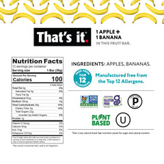 That's it apple-banana-bar, kid-friendly bite with natural fruit goodness.
