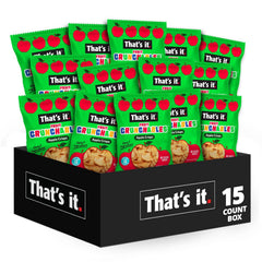That's it Fruit Crunchables apple crisps close-up, a natural on-the-go kid snack.