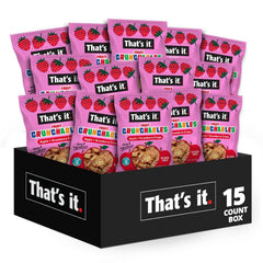That's it Fruit Crunchables apple-strawberry crisps 15-pack box, ideal for school lunches