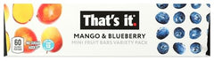 Thats It Mango Blueberry Mini Bar ingredients showcase clean components.