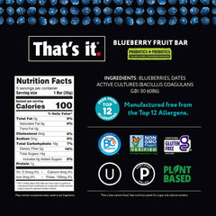 That's it Probiotic Fruit Bar shelf-stable — no refrigeration needed for travel.