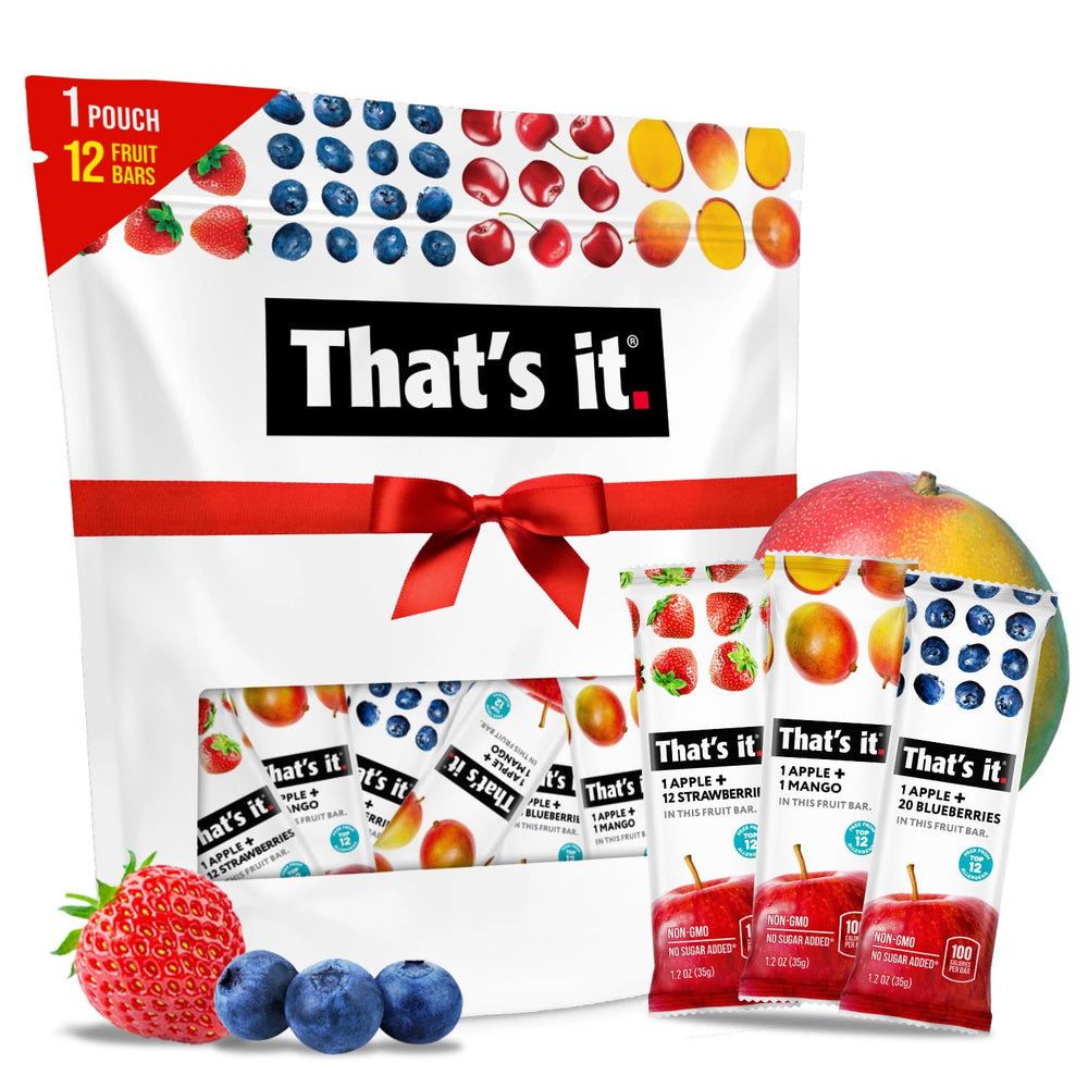 That's it Variety Pack box front shows 12 bars for easy daily fruit servings.