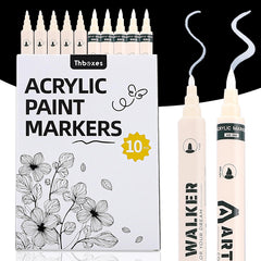 Thboxes white paint markers pack with dual tips for detailed lines and broad color fills.