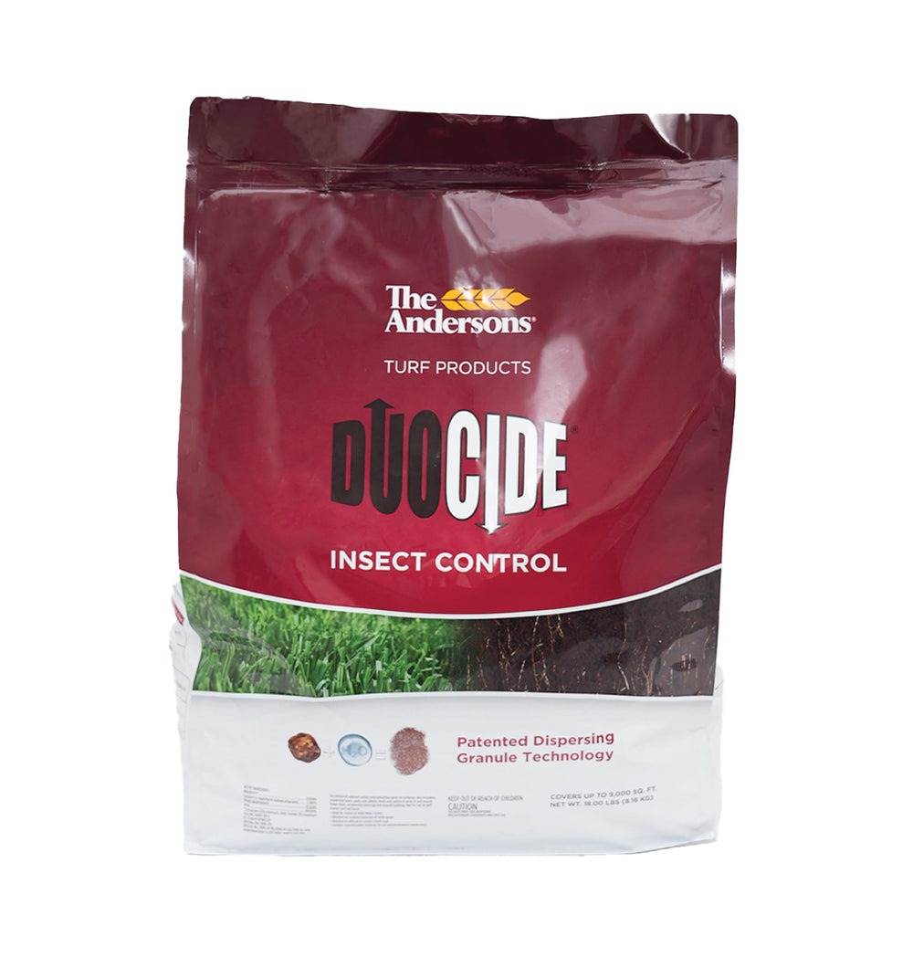 The Andersons DuoCide professional packaging and label for lawn pest control