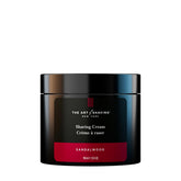 The Art of Shaving sandalwood shaving cream jar with rich lather for a smooth shave.