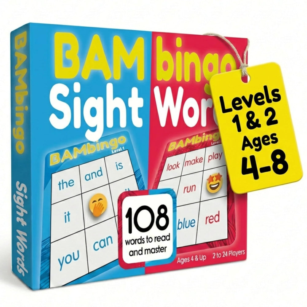THE BAMBINO TREE sight word bingo blue level card set for classroom reading practice