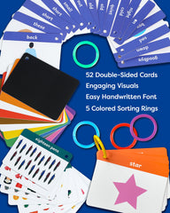 The Bambino Tree eleven colors card helps color association with objects.