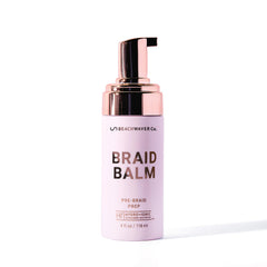The Beachwaver Co Braid Balm Foam bottle ready for priming smooth braids