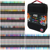 The Best Crafts 108-color dual-tip markers for vibrant artwork.