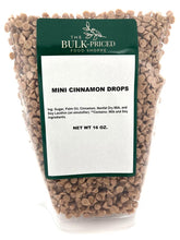 The Bulk-Priced Food Shoppe mini cinnamon drops bag front, ideal for bulk baking.