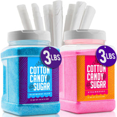 The Candery Raspberry Blue floss sugar jar for homemade cotton candy
