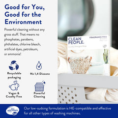 Paper-pack packaging for The Clean People lavender sheets reduces plastic waste
