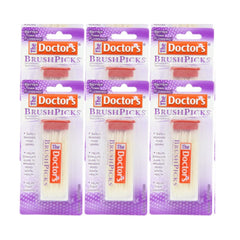 The Doctor's BrushPicks 120-picks-per-pack close-up with portable case for on-the-go cleaning