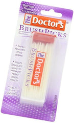 The Doctor's BrushPicks plyalene-bristle close-up showing durable bristles