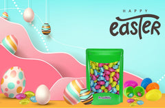 The Dreidel Company Easter Eggs resealable bag keeps freshness for longer celebrations
