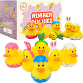 The Dreidel Company Easter rubber ducks with bunny designs for bath time fun.