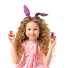 The Dreidel Company rubber duckies quack when squeezed for interactive play