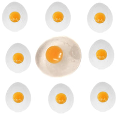 The Dreidel Company Sticky Egg Splat White 6-pack on shelf demonstrates easy cleanup and shareable fun.