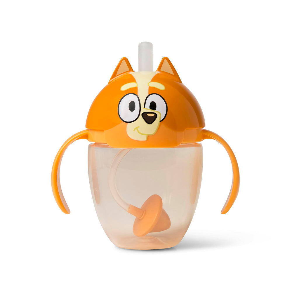 The First Years Bingo weighted straw cup promotes angled sipping for small hands learning.