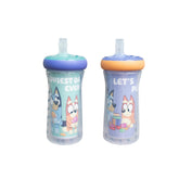 The First Years Bluey insulated straw cup with bluey graphic for on-the-go hydration