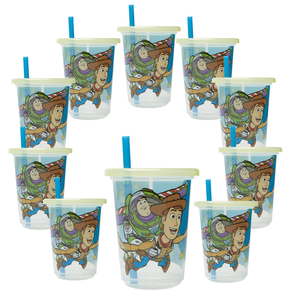 The First Years Take & Toss Toy Story cups with spill-proof lid for mess-free on-the-go sips