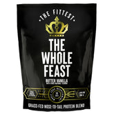 The Fittest Ever Whole Feast beef protein powder butter-vanilla front-of-pack image, ideal for keto shakes
