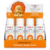 The Ginger People Ginger Rescue Turmeric Shot bottle close-up highlighting clean ingredients for daily wellness.