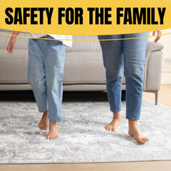 The Good Stuff rug tape shows easy to apply and reposition usage.