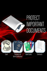 The Good Stuff fireproof document bag water-resistant coating protects against moisture.