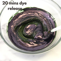 The Henna Guys Indigo powder in mixing bowl for natural color blends.