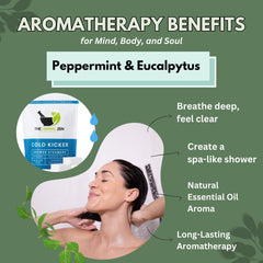 The Herbal Zen Shower Steamer tablets on sink for easy daily spa-like ritual.