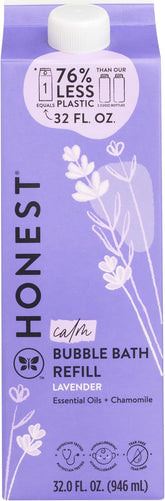 The Honest Company Lavender Calm refill carton ready for tear-free bath.