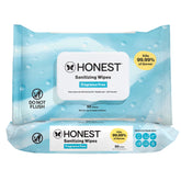 The Honest Company fragrance-free wipes pack close-up shows aloe for gentle cleansing.