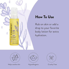 Close-up of lavender aroma from The Honest Company oil signaling calming scent benefits.