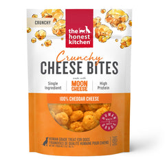 The Honest Kitchen bouchées-fromage-cheddar, texture croustillante idéale pour l'entraînement.