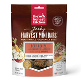 The Honest Kitchen Jerky Harvest Mini Bars beef recipe, protein-rich dog treat.