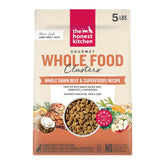 The Honest Kitchen Whole Grain Beef & Oat dry dog food bag highlighting premium ingredients for dogs