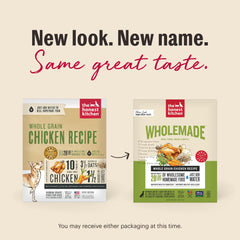 The Honest Kitchen Wholemade ingredients free-range chicken highlight high-quality protein for dogs.