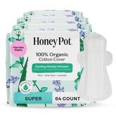 The Honey Pot Company herbal pads super wings front packaging shows cooling relief.