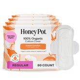 The Honey Pot regular non-herbal pads with wings in packaging offer reliable daily protection.
