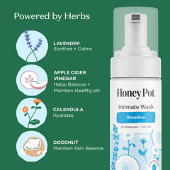 The Honey Pot Sensitive Wash lactic acid moisturizing for gentle hydration