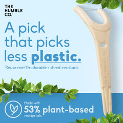 The Humble Co molar floss picks use a dual-ended design to maximize reach.