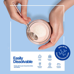 Collagen powder dissolves smoothly in coffee for a seamless morning routine.