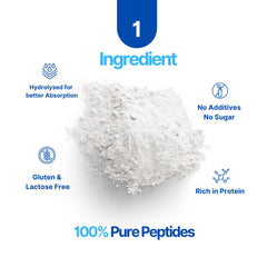 Measuring spoon with collagen powder demonstrates easy portioning for daily use.