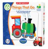 The Learning Journey vehicle puzzle card features a colorful car scene to spark recognition.